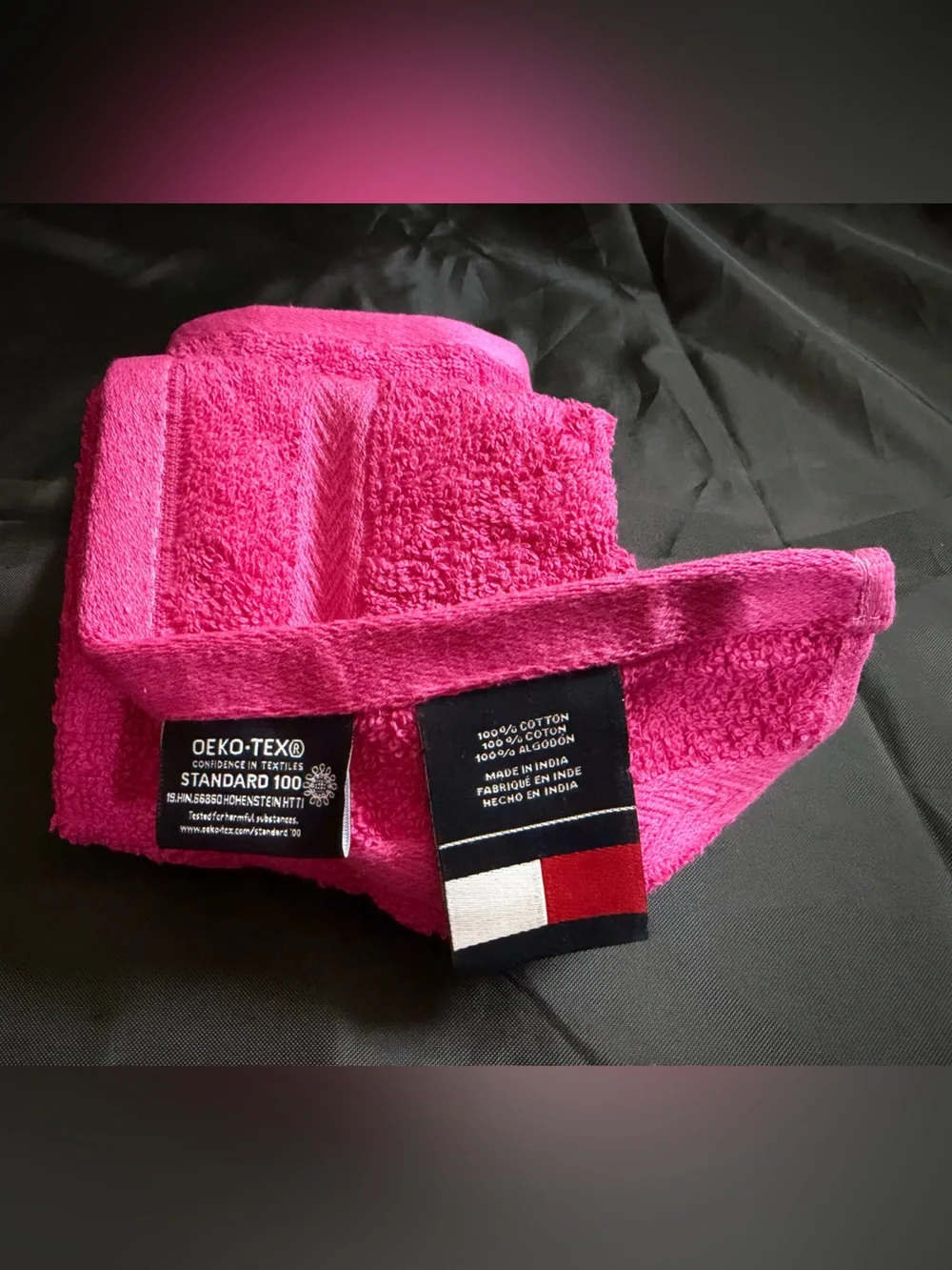 Tommy Hilfiger 10 Piece Vibrant Pink Cotton Bath Towel and Wash Cloth Set